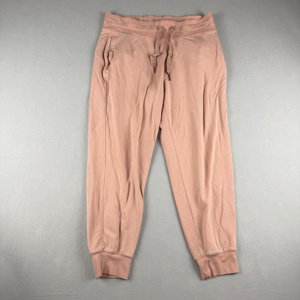Athleta Womens Dusty Rose Pink French Terry Jogger Sweatpants Size Large L